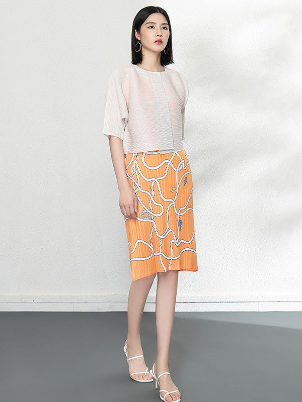 Casual Loose Half Sleeves Pleated Solid Color Outerwear