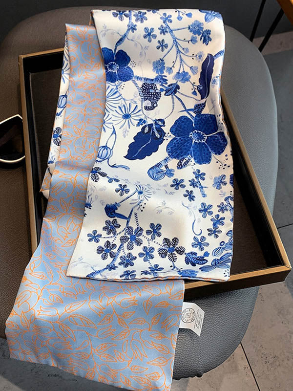 Vintage Silk Imitation Printed Scarf