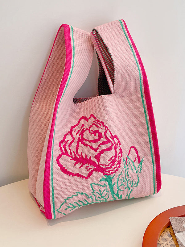 Floral Woven Handbag Bags
