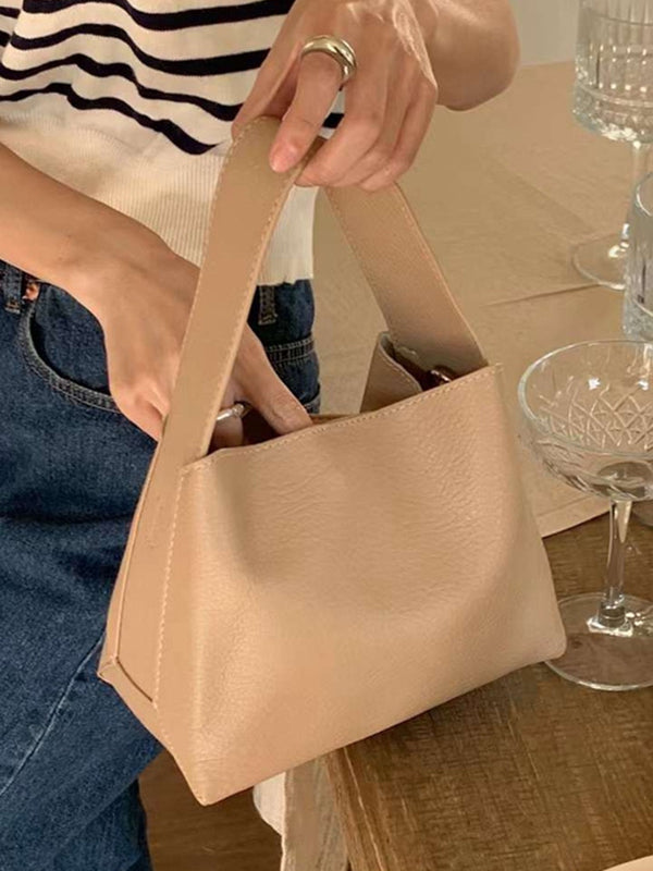 Solid Color Split-Joint Handbags Bags