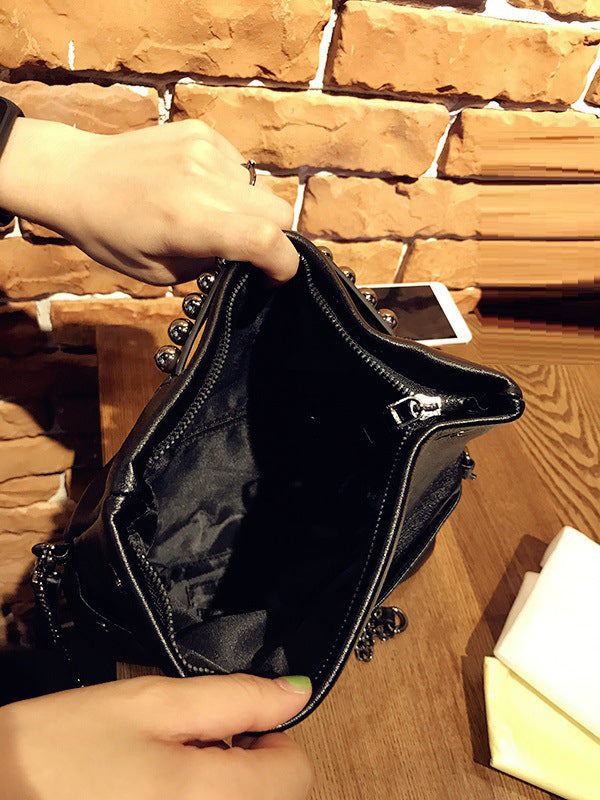 Geometric Rivet Split-Joint Handbags Bags
