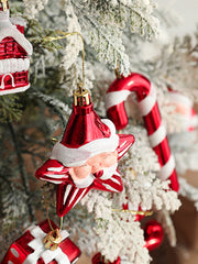 2 Pcs Snowman House Ice Cream Christmas Xmas Tree Decorations Pendant