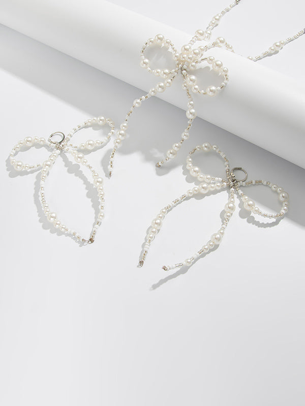 Bowknot Necklaces Accessories + Drop Earrings