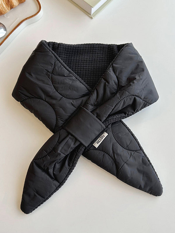 Keep Warm Solid Color Padded Scarf
