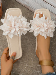 Flower Shape Open Toe Split-Joint Slippers Flat Shoes