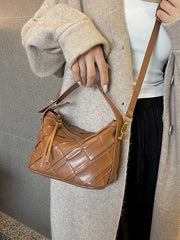 Belt Buckle Pleated Rhombic Split-Joint Handbags Crossbody Bags Bags