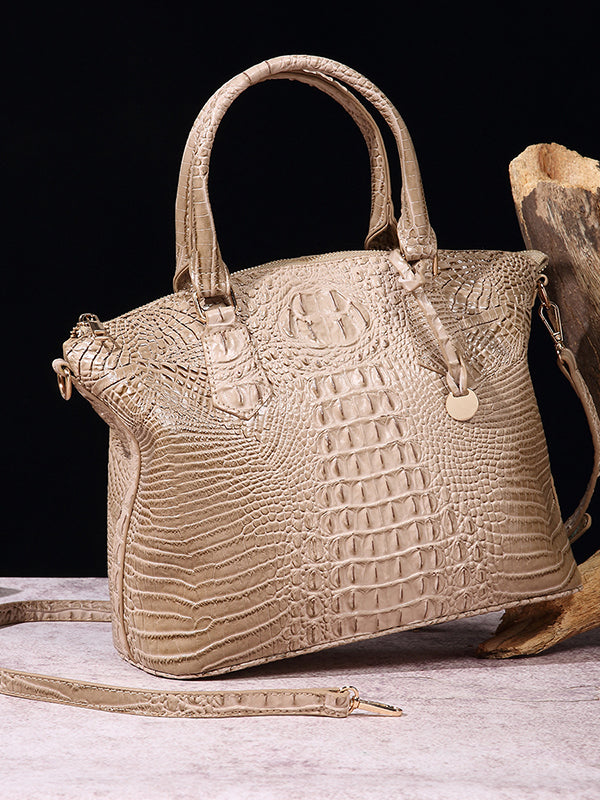 Alligator Print Pleated Split-Joint Handbags Bags