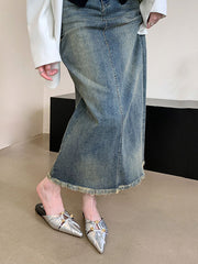 Hollow Pointed-Toe Split-Joint Slippers&Mules Sandals