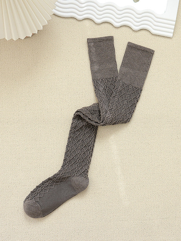 Casual Skinny Split-Joint Solid Color Stockings Accessories