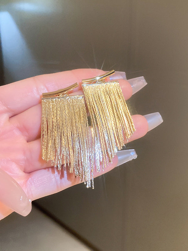 Solid Color Tasseled Earrings Accessories Eardrop