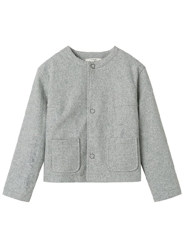 Urban Long Sleeves Buttoned Round-Neck Jacket Top+ Split-Joint Skirt Two Pieces Set