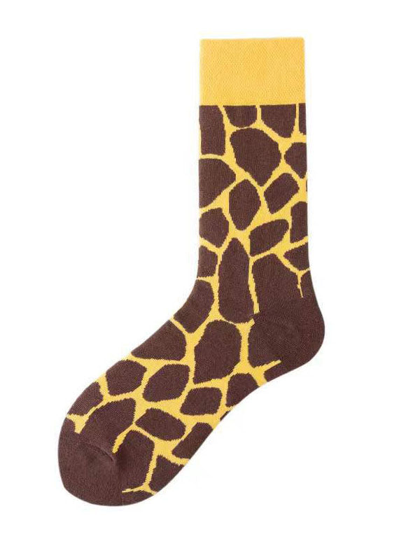 Contrast Color Leopard Sweat-Absorbing Socks Accessories
