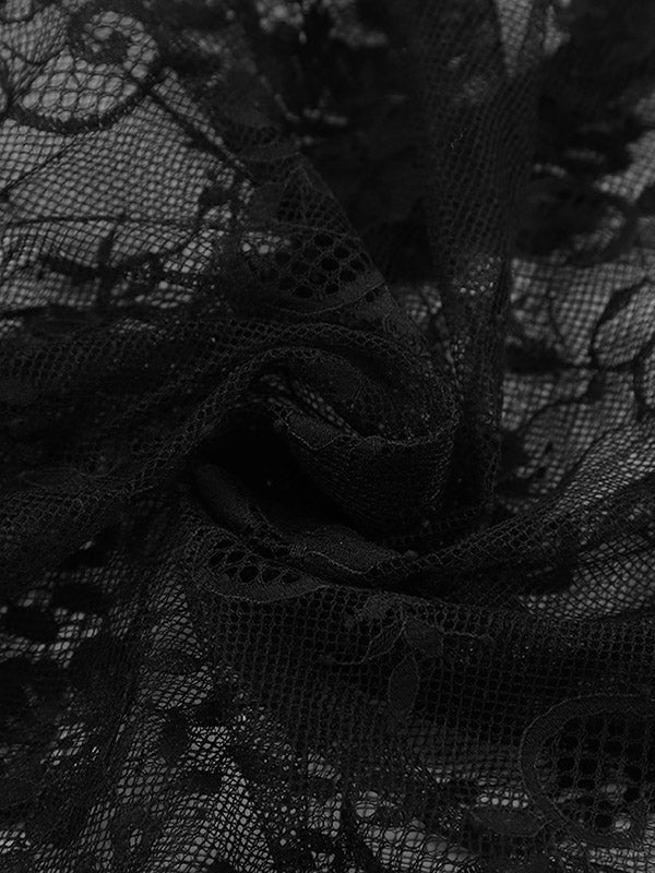 Gauze Pleated See-Through Split-Joint A-Line High Waisted Skirts
