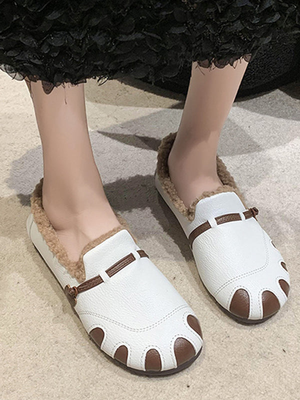 Round-Toe Shallow Cut Split-Joint Flat Shoes