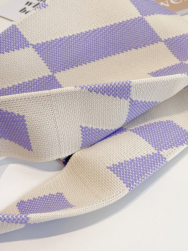 Contrast Color Letter Print Woven Handbag Bags