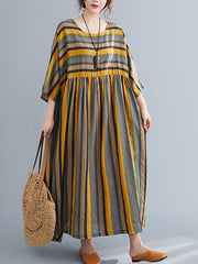 Original Stripe Round-Neck Dress