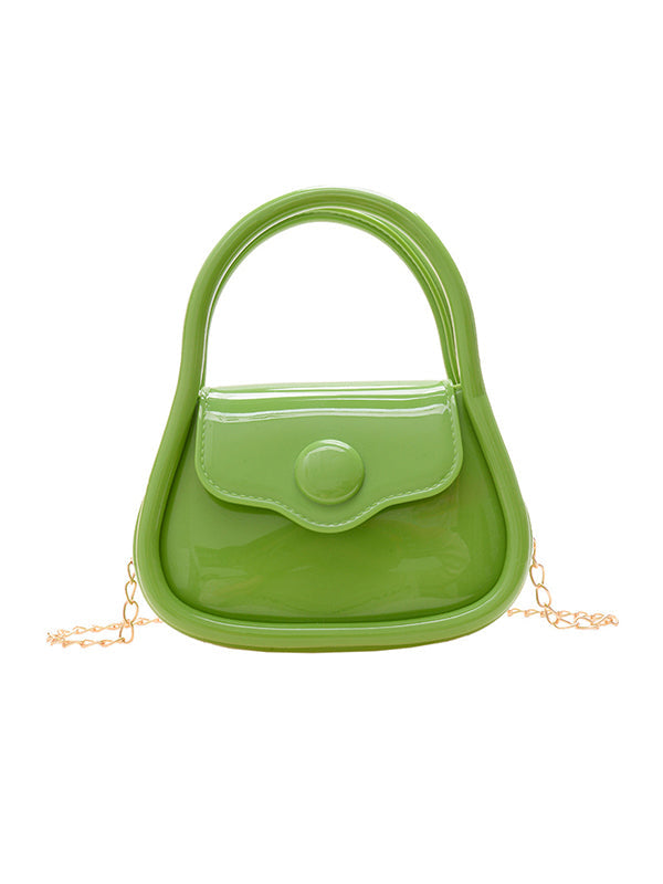 Chains Solid Color Satchels Crossbody Bags