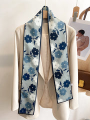 Contrast Color Floral Printed Scarf Hair Band