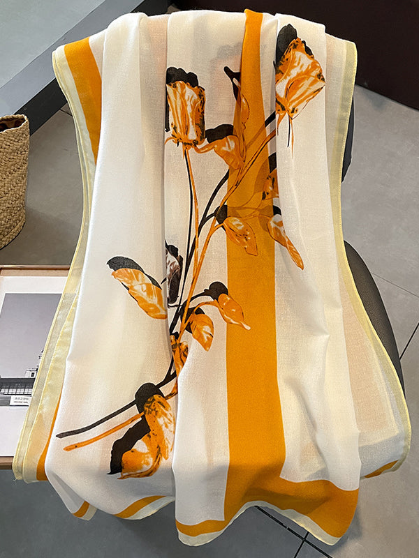 Leisure Floral Printed Sun Protection Scarf