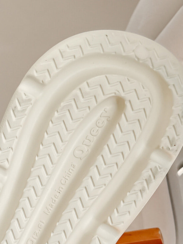 Hollow Round Cut Solid Color Sandals Platform Shoes Crocs