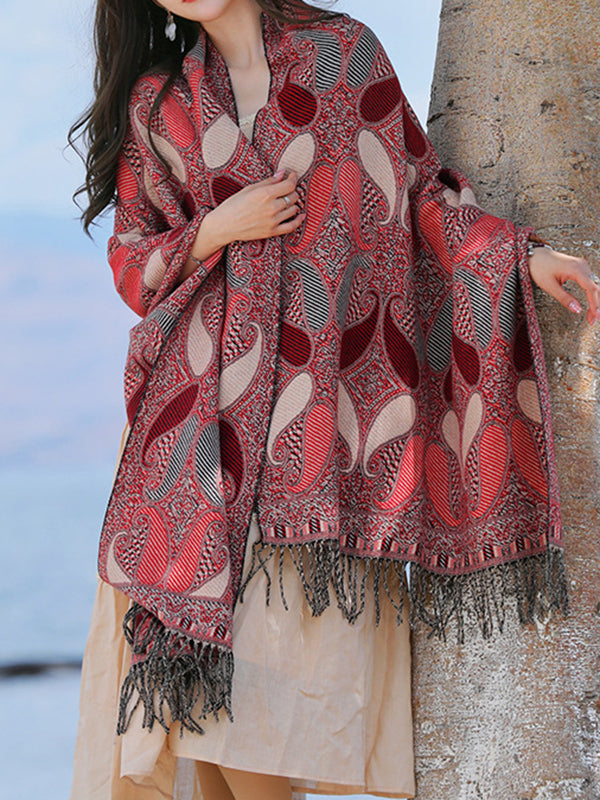 Keep Warm Tasseled Shawl&Scarf