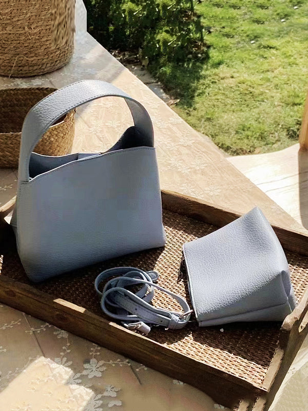 Solid Color Split-Joint Handbags Bags
