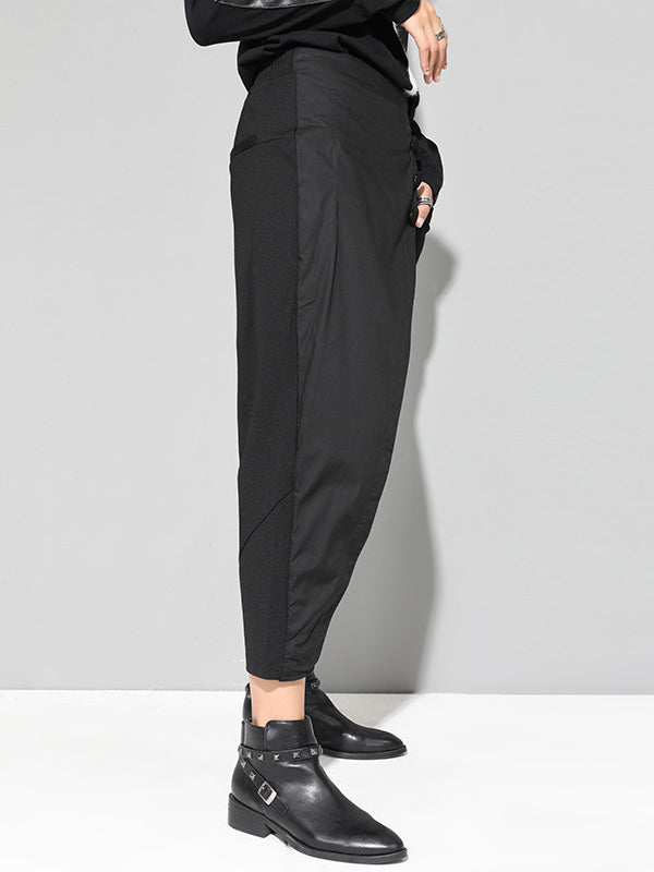 Leisure Irregularity Solid Color Harem Pants