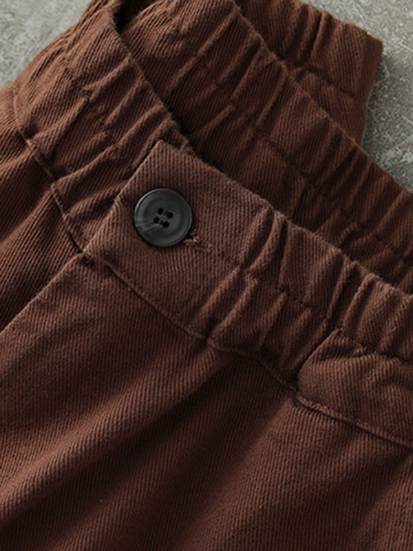 Simple Wide Leg Loose Solid Color Casual Pants Bottoms