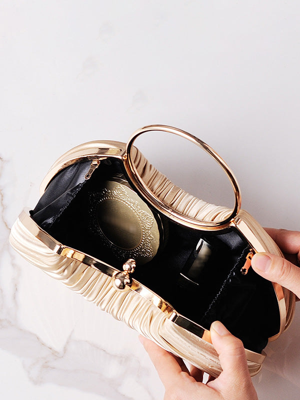 Pleated Split-Joint Handbags Bags