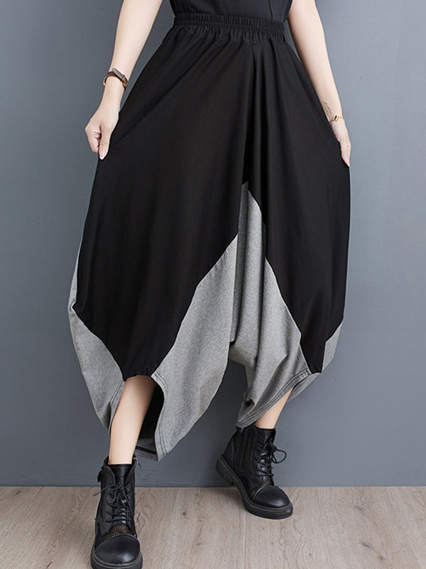 Split-Joint Harem Pants Irregular Clipping Casual Pants Bottoms