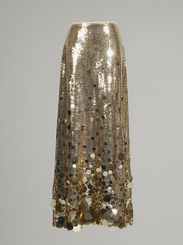 Sequined Shiny A-Line High Waisted Skirts Bottoms