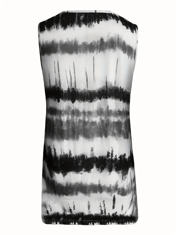 Printed Loose Sleeveless Spaghetti-Neck Vest Top