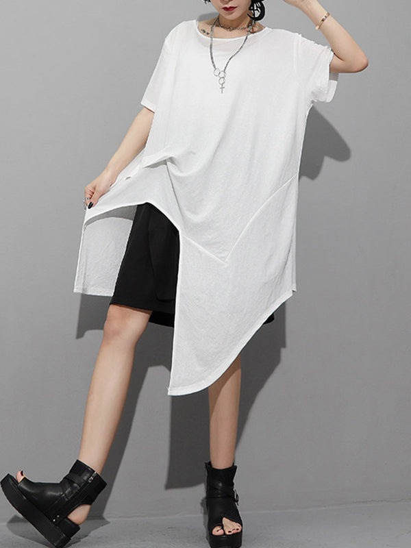 Original Irregular Loose Solid Color T-Shirt Top