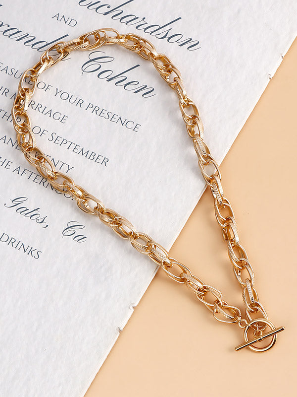 Chains Hollow Solid Color Necklaces Accessories Dainty Necklace