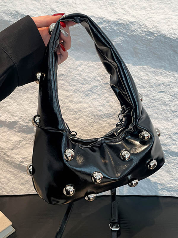 Geometric Rivet Shoulder Bags Handbags