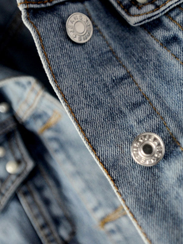 Denim Split-Joint Long Sleeves Lapel Jackets