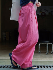 Pleated High Waisted Wide Leg Trousers Casual Pants Bottoms