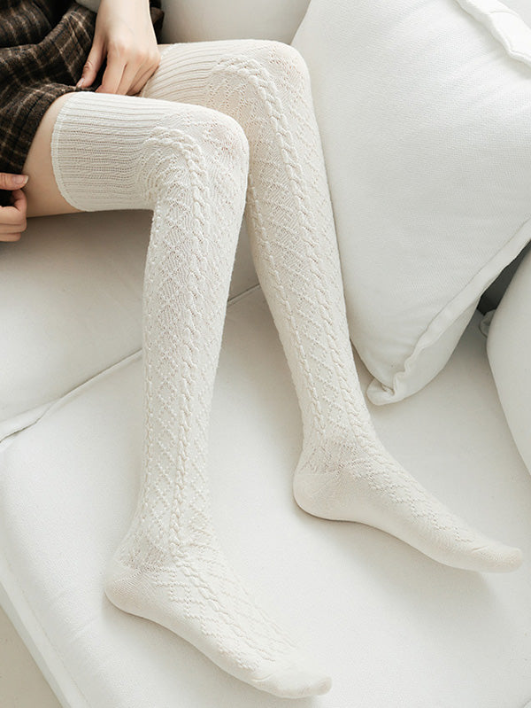 Casual Skinny Split-Joint Solid Color Stockings Accessories