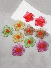 Flower Shape Slightly Sheer Earrings Accessories