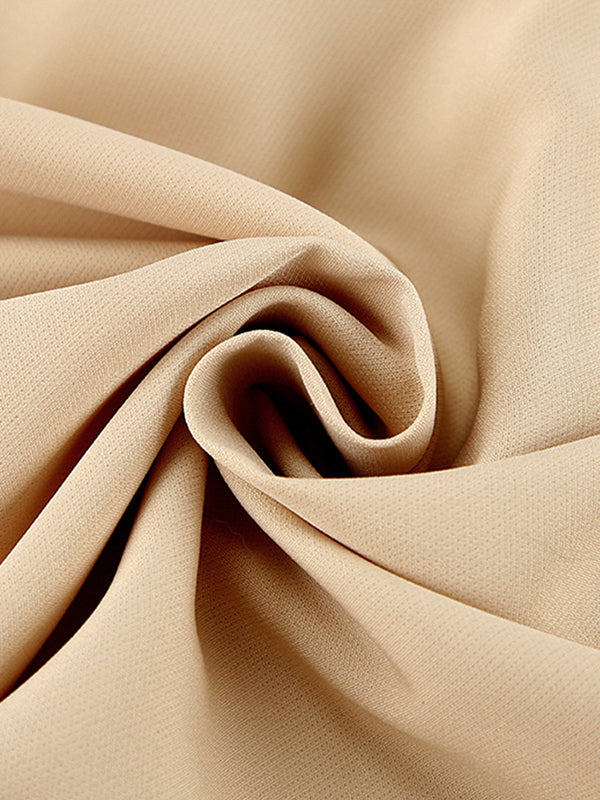 Pleated Solid Color Split-Joint High Waisted Loose Trousers Suit Pants