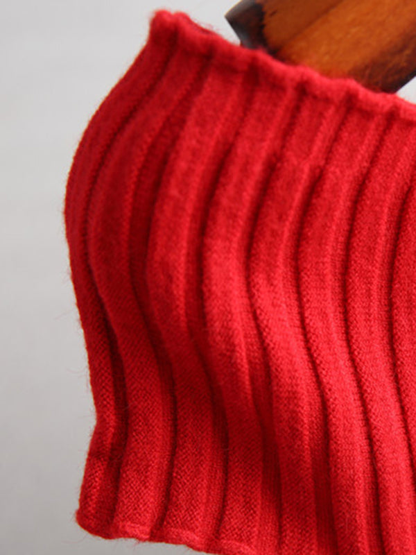 Solid Color Short Sleeves Skinny Boat Neck Sweater Pullovers Knitwear