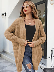 Casual Batwing Sleeves Loose Solid Color Cardigan Tops