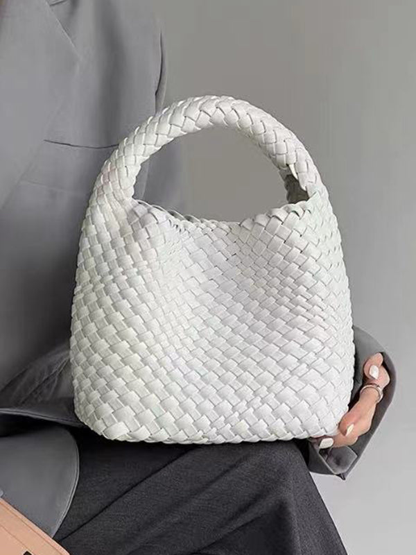 Solid Color Woven Handbags Bags