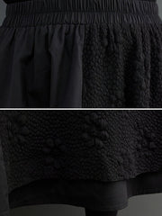 Jacquard Solid Color Split-Joint A-Line Loose Skirts Bottoms