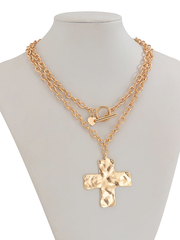 Chains Double Layered Geometric Normcore Necklaces Accessories