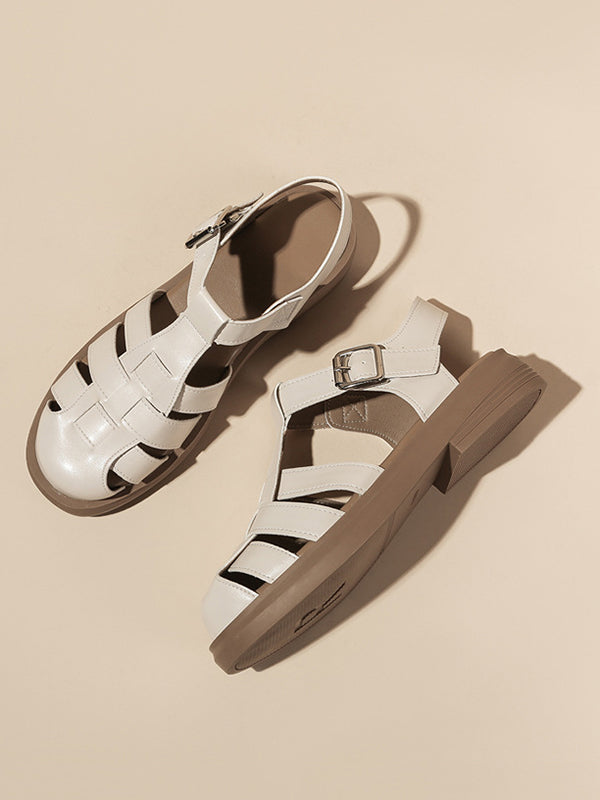 Hollow Round-Toe Sandals Gladiators