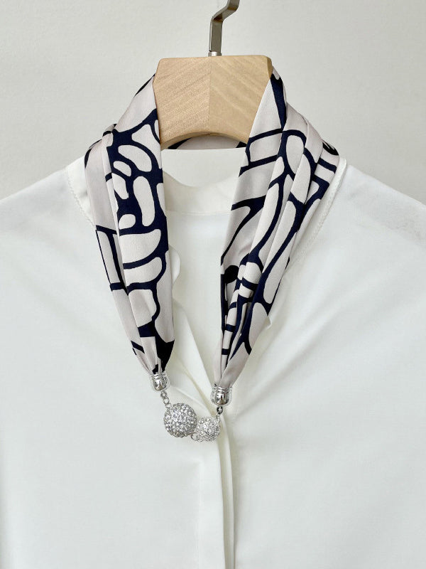 Printed Rhinestone Scarf