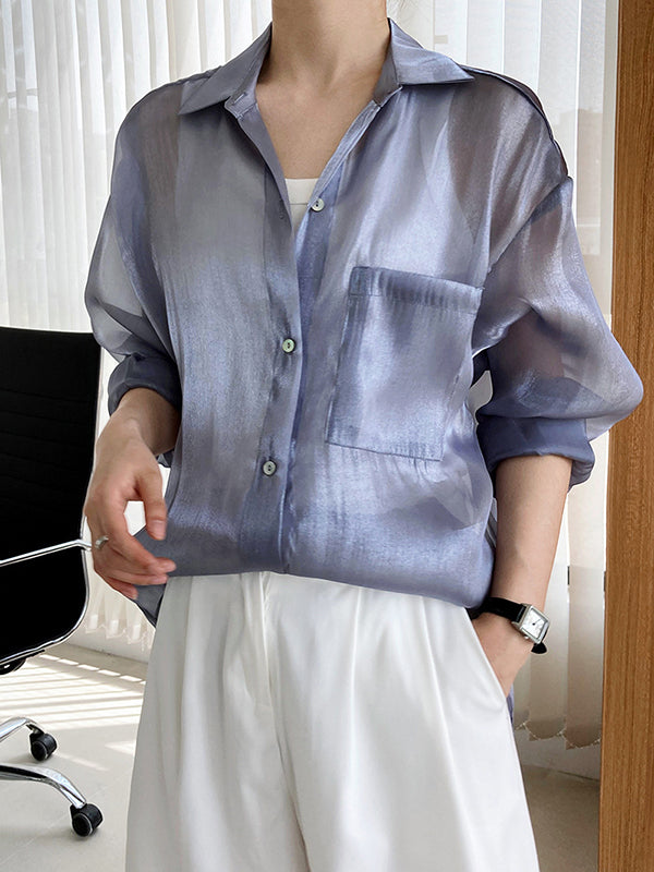 Original Simple Casual Solid Color Sun-Protection Blouse
