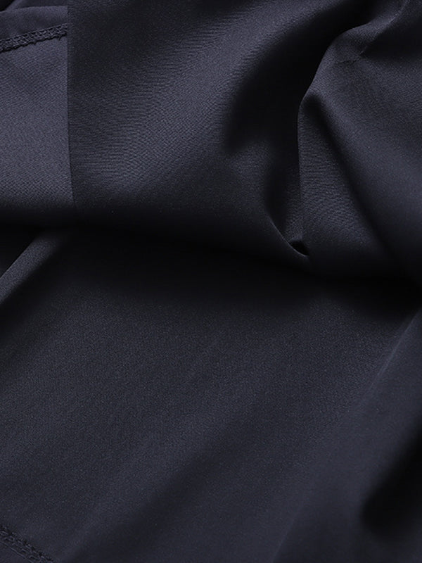 Pleated Solid Color Split-Joint A-Line High Waisted Skirts Bottoms