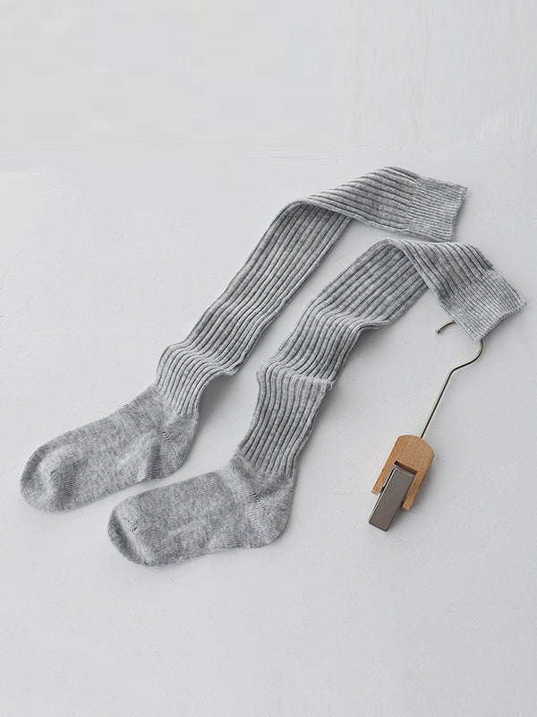 Casual Solid Color Stockings Accessories